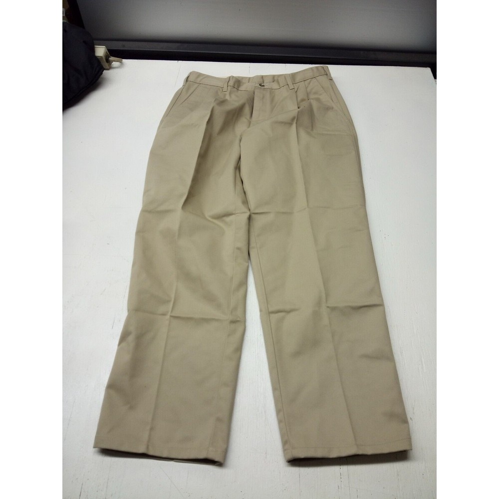 Crossbow Men's Tan Vintage Pleated Chino Khakis 34x30 New W/Tags Relaxed Fit